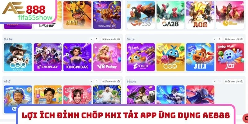 Lợi ích đỉnh chóp khi tải app ứng dụng AE888