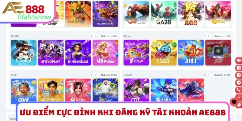 Ưu điểm cực đỉnh khi đăng ký tài khoản AE888